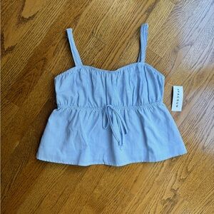 PacSun Light Blue Cotton Striped Babydoll Top, New with Tags, XS